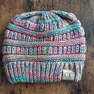 Kids CC Ponytail Beanie Children Soft Cable Knit Messy High Bun CC Beanie Hat!
